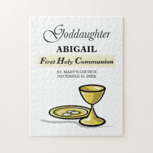 Aanpasbare, peetdochter Eerste Communie Kelk Legpuzzel
