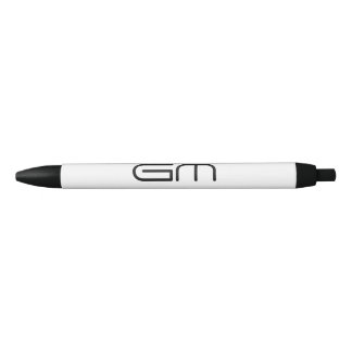 Aanpasbare persoonlijke elegante initialen zwarte inkt pen