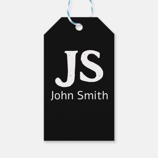 Aanpasbare persoonlijke initialen cadeaulabel (Voorkant)