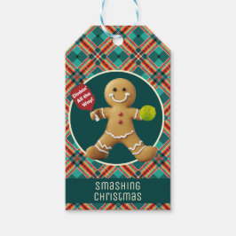 Aanpasbare Pickleball Gingerbread Cheer Cadeaulabel
