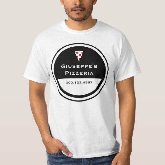 Aanpasbare pizzeria t-shirt (Voorkant)