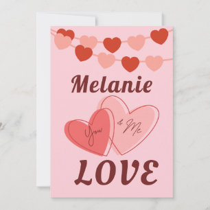 Aanpasbare platte Valentijnsdagkaart Feestdagenkaart