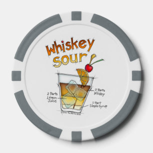AANPASBARE POKERCHIPS - WHISKEY SOUR RECEPT COCKTA