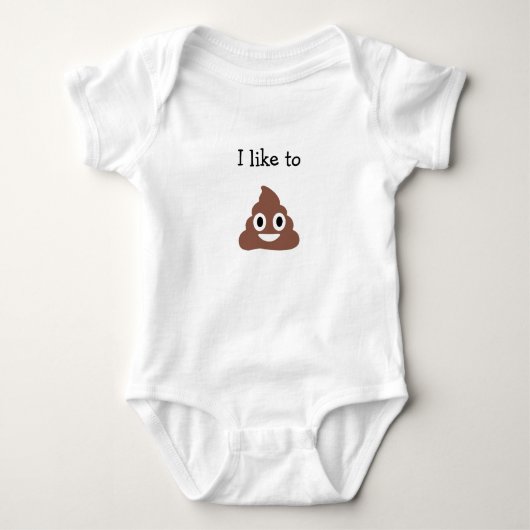 Aanpasbare Poo Emoji Romper (Voorkant)