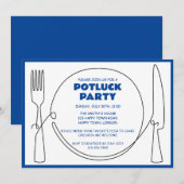 AANPASBARE POTLUCK PARTY KAART (Voorkant / Achterkant)