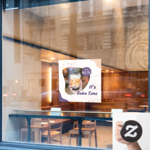 Aanpasbare Prijs Boba Melk Bubble Thee Raamsticker