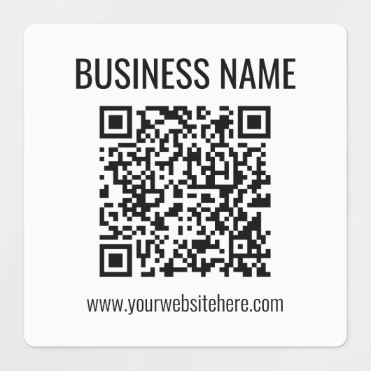 Aanpasbare QR-code & bedrijfsnaam Labels (Design 1)