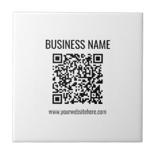 Aanpasbare QR-code & bedrijfsnaam Tegeltje