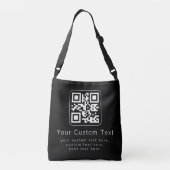 Aanpasbare QR-code & bewerkbare tekstsjabloon Crossbody Tas (Achterkant)
