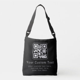 Aanpasbare QR-code & bewerkbare tekstsjabloon Crossbody Tas