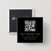 Aanpasbare QR-code & bewerkbare tekstsjabloon Vierkante Button 5,1 Cm (Voorkant /achterkant)