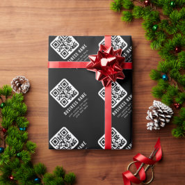 Aanpasbare QR-code en bewerkbare tekstontwerp Cadeaupapier