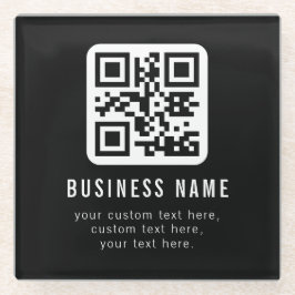 Aanpasbare QR-code en bewerkbare tekstontwerp Glazen Onderzetter