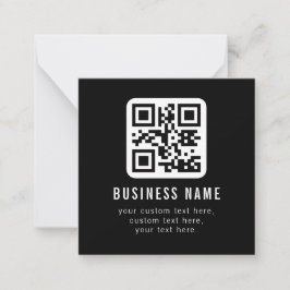 Aanpasbare QR-code en bewerkbare tekstontwerp Notitiekaartje
