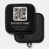 Aanpasbare QR-code en bewerkbare tekstontwerp Pannenlap (Voorkant / Achterkant)