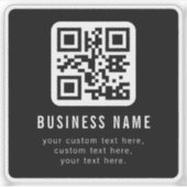 Aanpasbare QR-code en bewerkbare tekstontwerp Sticker (Voorkant)