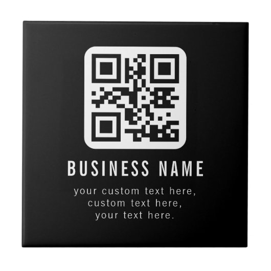 Aanpasbare QR-code en bewerkbare tekstontwerp Tegeltje (Voorkant)