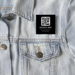 Aanpasbare QR-code en bewerkbare tekstontwerp Vierkante Button 5,1 Cm
