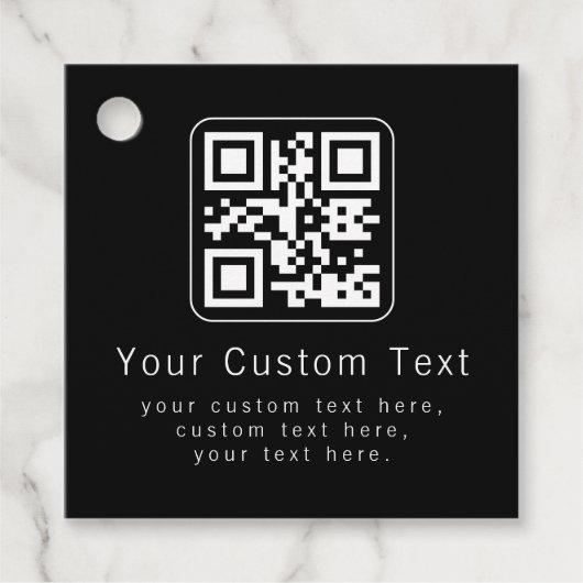 Aanpasbare QR-code en bewerkbare tekstsjabloon Bedankjes Labels (Voorkant)