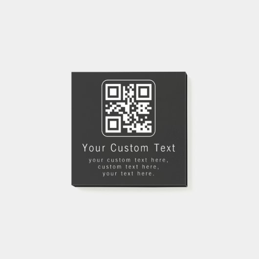 Aanpasbare QR-code en bewerkbare tekstsjabloon Post-it® Notes (Voorkant)
