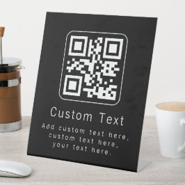 Aanpasbare QR-code en bewerkbare tekstsjabloon Reclamebord Met Voetstuk