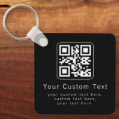 Aanpasbare QR-code en bewerkbare tekstsjabloon Sleutelhanger (Voorkant)