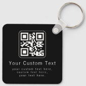 Aanpasbare QR-code en bewerkbare tekstsjabloon Sleutelhanger (Achterkant)