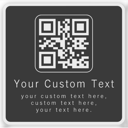 Aanpasbare QR-code en bewerkbare tekstsjabloon Sticker (Voorkant)