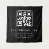 Aanpasbare QR-code en bewerkbare tekstsjabloon Wandkleed (Voorkant)