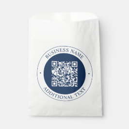 Aanpasbare QR-code & tekst | Donker marineblauw Bedankzakje