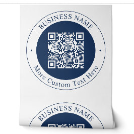 Aanpasbare QR-code & tekst | donker marineblauw Behang