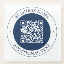 Aanpasbare QR-code & tekst | Donker marineblauw