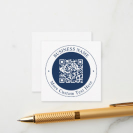 Aanpasbare QR-code & tekst | donker marineblauw Informatiekaartje