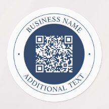 Aanpasbare QR-code & tekst | donker marineblauw