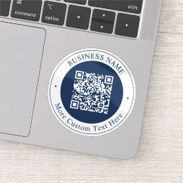 Aanpasbare QR-code & tekst | donker marineblauw Sticker