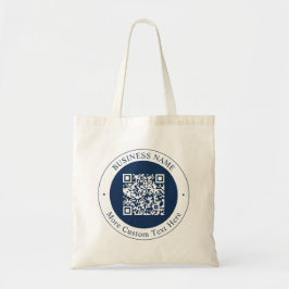 Aanpasbare QR-code & tekst | donker marineblauw Tote Bag