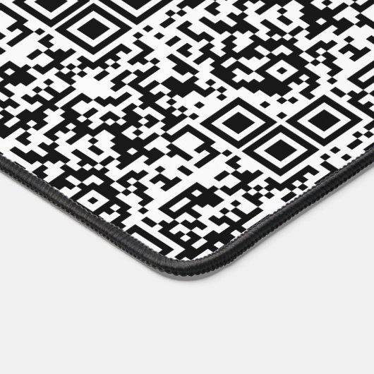 Aanpasbare QR-code Zwart & Wit Abstract Nerd Bureaumat (Hoek)