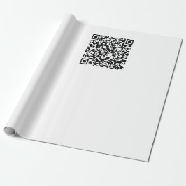 Aanpasbare QR-code Zwart & Wit Abstract Nerd Cadeaupapier