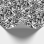 Aanpasbare QR-code Zwart & Wit Abstract Nerd Cadeaupapier (Hoek)