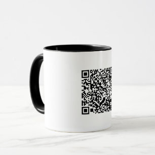 Aanpasbare QR-code Zwart & Wit Abstract Nerd Mok