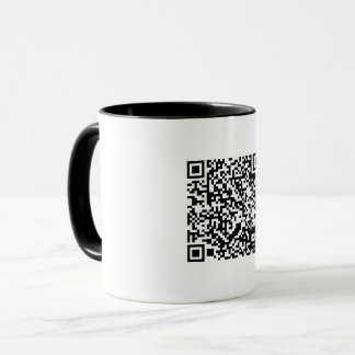 Aanpasbare QR-code Zwart & Wit Abstract Nerd Mok