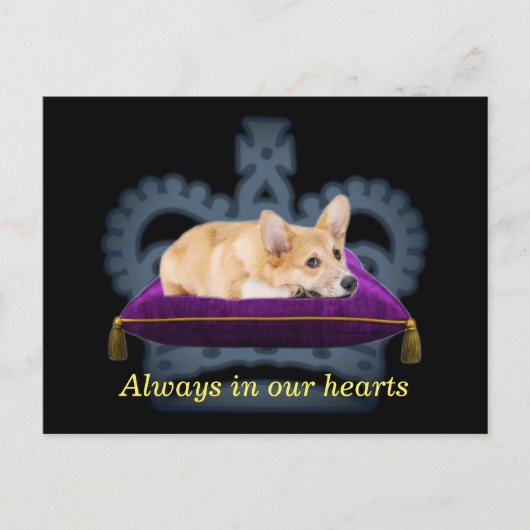 Aanpasbare Queen corgi kussen kroon briefkaart (Voorkant)