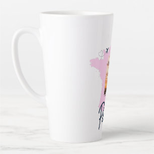 Aanpasbare Reis Thema Parijs Latte Mok