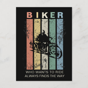 Aanpasbare  Retro Distressed Biker Briefkaart