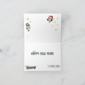 Aanpasbare Retro Koppel Prettig Kerstfeest Feestdagen Kaart (Binnen)