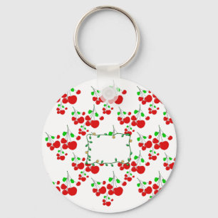 Aanpasbare rode kersenpatroon accessoires LeahG Sleutelhanger