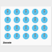 Aanpasbare Ronde Kindernaam Sticker – Superheld (Vel)