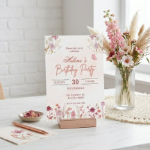 Aanpasbare Roze Aquarel Verjaardagsuitnodiging