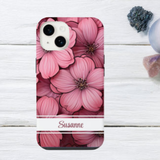 Aanpasbare Roze Bloesem Bloem iPhone 14 Hoesje