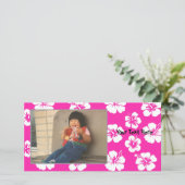 Aanpasbare Roze Hibiscus Fotokaart (Staand voorkant)